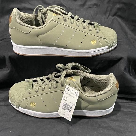 ADIDAS SUPERSTAR PURE LACE UP - MENS 8.5- OLIVE GR - Picture 5 of 11